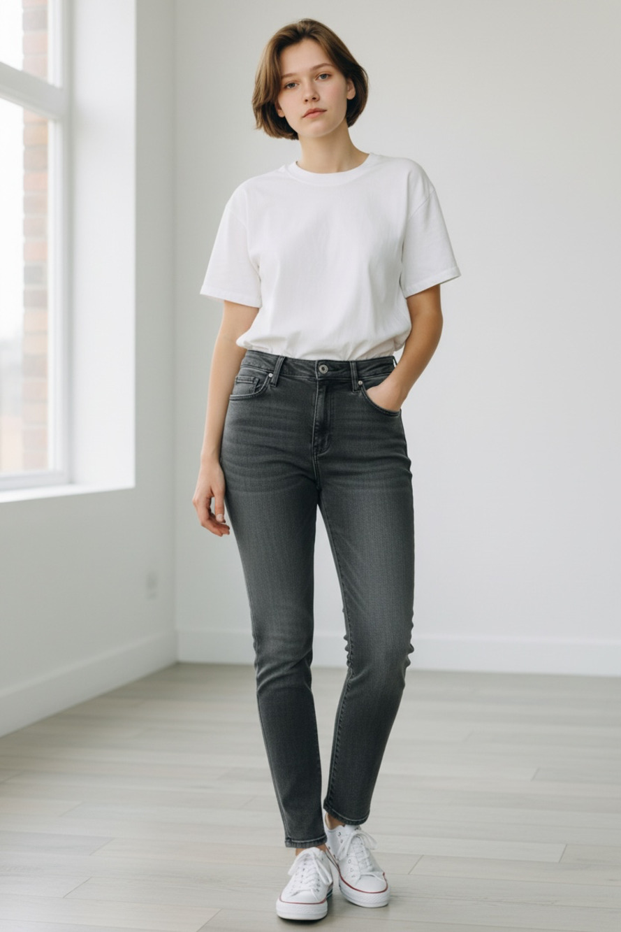 a.n.a High-Rise Straight Leg Jeans
